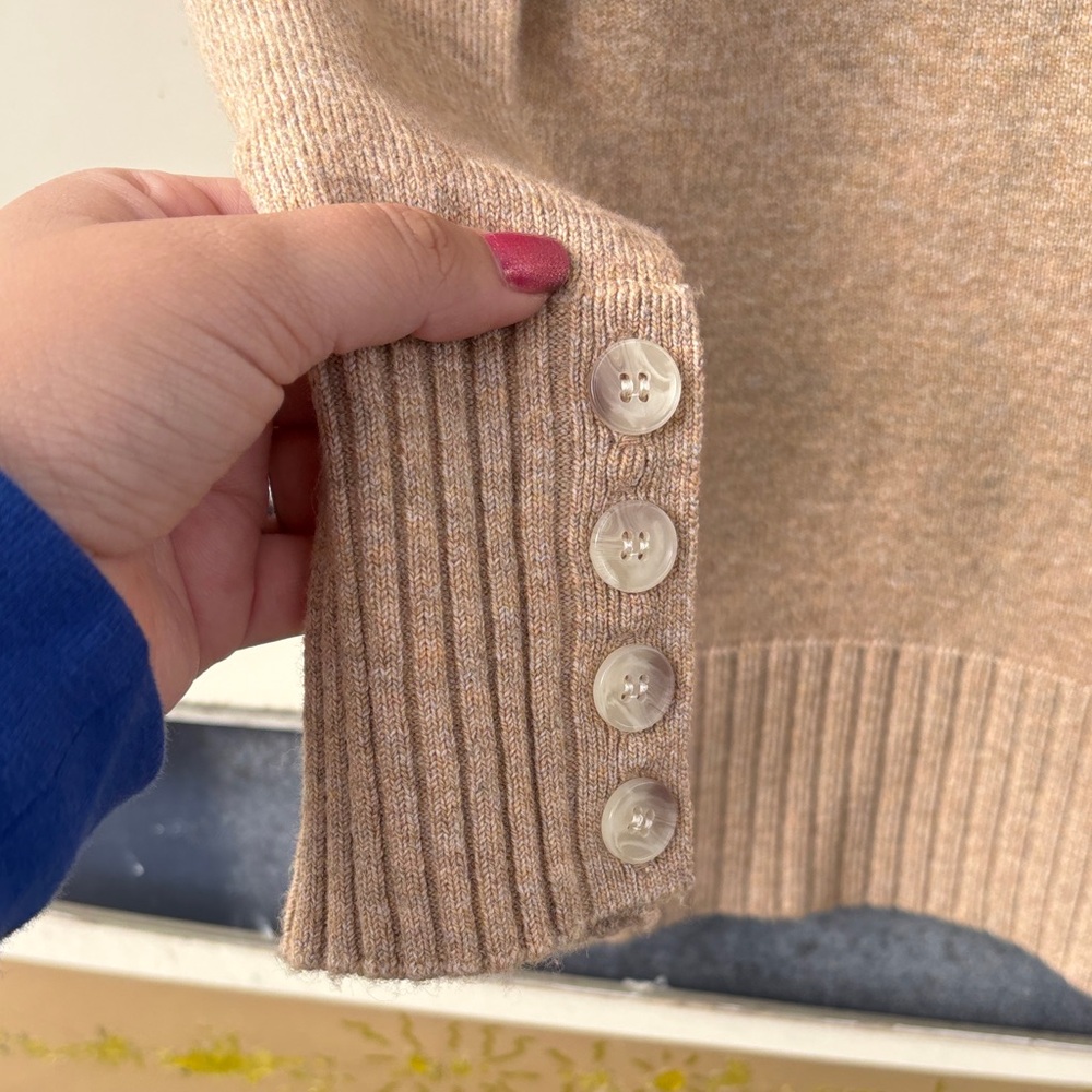 LOFT Women's Camel Crew Neck Sweater - Picture 4 of 6